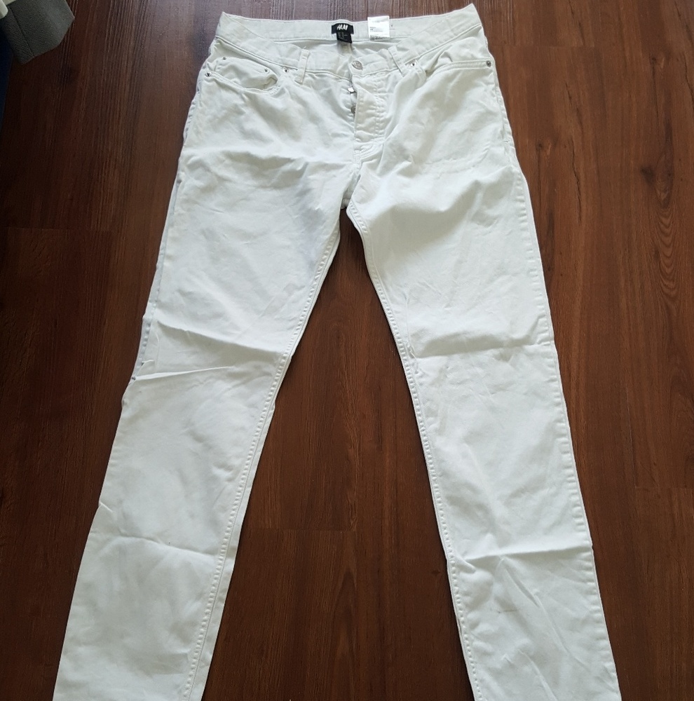 H&M White Slim Fit Jeans